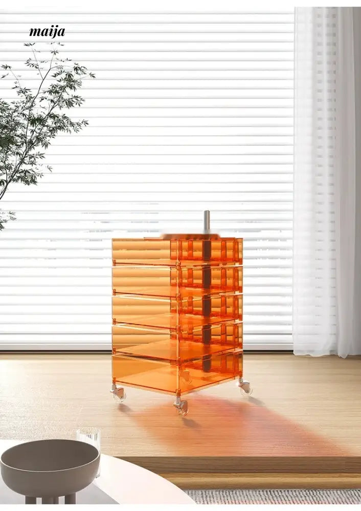 LOWERLEFT Rotating Acrylic Bedside Table from Lower Left