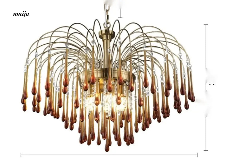 NANCY Crystal Chandelier Water Drop Lamp Retro Design from NANCY