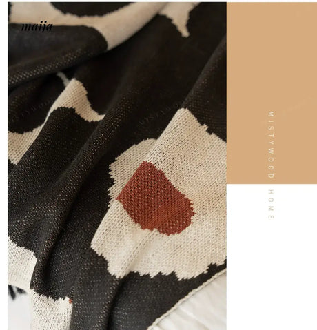 MISTYWOOD Black Sofa Knitted Floral Duvet from MISTYWOOD