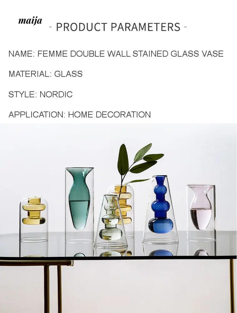 Femme Double Wall Stained Glass Vase from maija