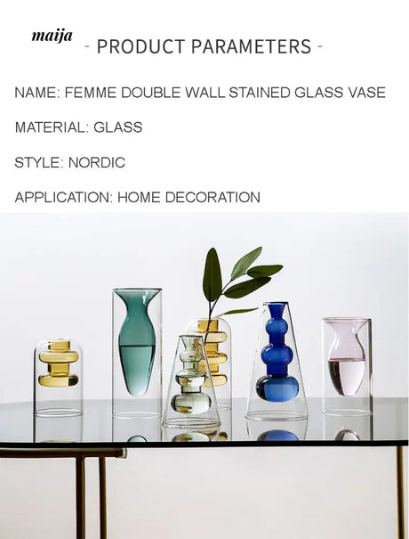 Femme Double Wall Stained Glass Vase from maija