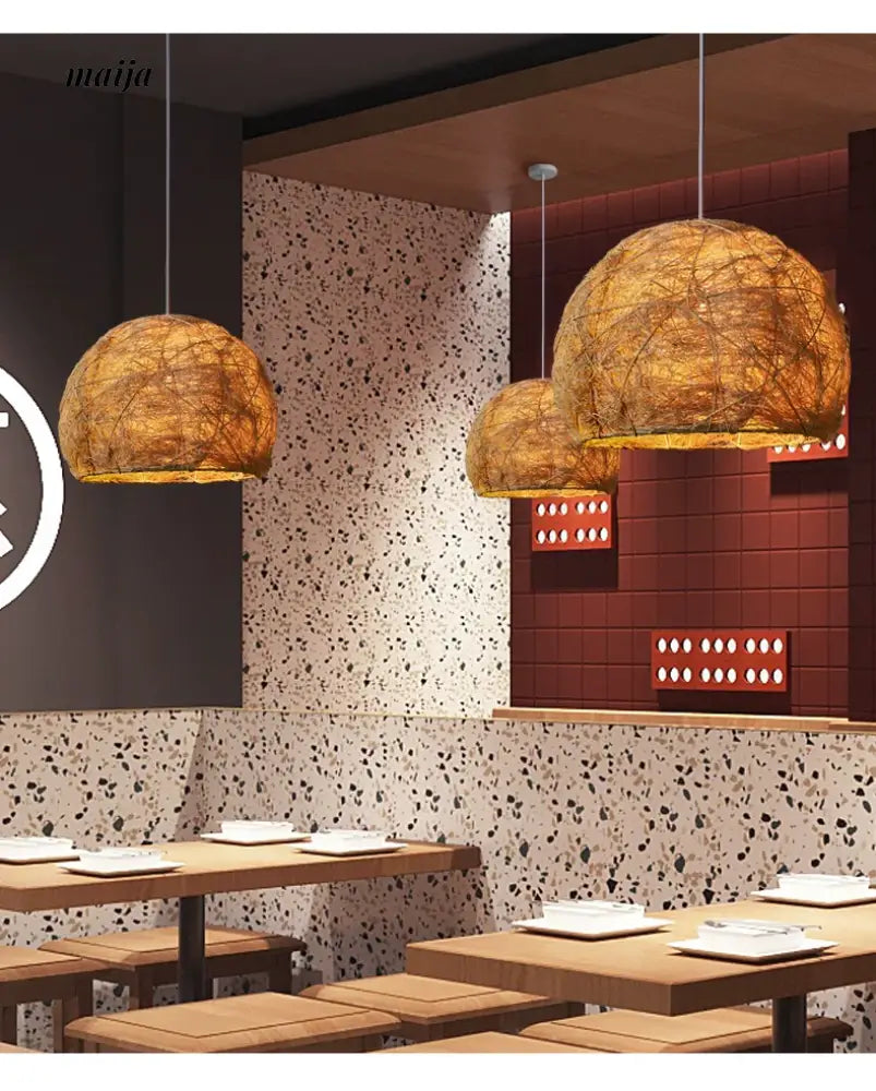 ZHONGSHAN Retro Japanese Bamboo Ceiling Lamp from ZHONGSHAN