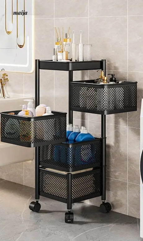 Kitchen Rotating Multifunctional Storage Trolley from maija