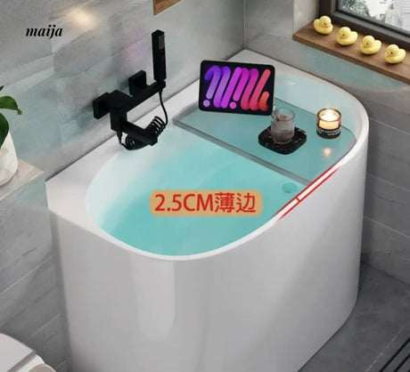 Mini Freestanding Rounded Outer Edge Acrylic Bathtub from maija