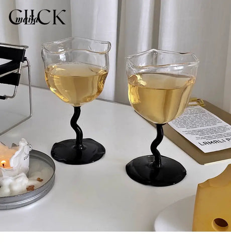 CLICK Irregular Retro Cocktail Glass Twisted Handle from CLICK