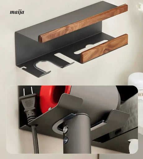 NHSJ Punch-free Hair Dryer and Face Towel Rack from NHSJ