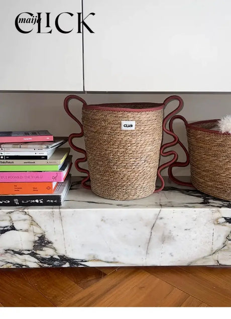 CLICK Handwoven Straw Storage Bucket Toy Basket from HOBBYTREE