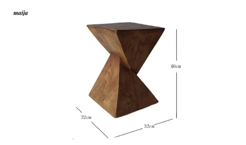 Irregular Hourglass Wood Stump Side Table from maija
