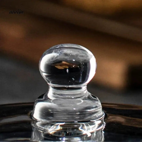 Wooden Dessert Tray with Glass Lid from Zodian