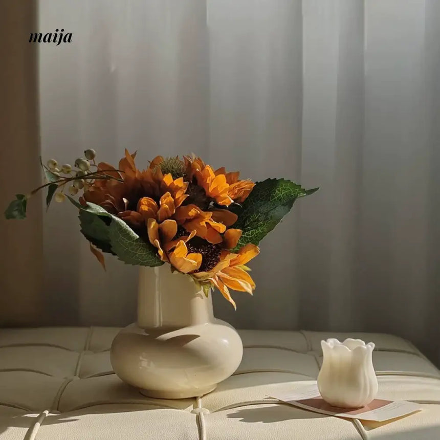 LIVETAI Nordic Round Belly Ceramic Vase from maija