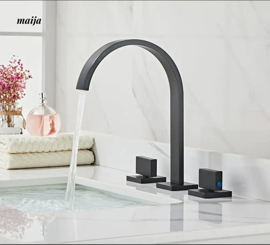 Bronze Waterfall Three Piece Basin Faucet from Kaiyashi