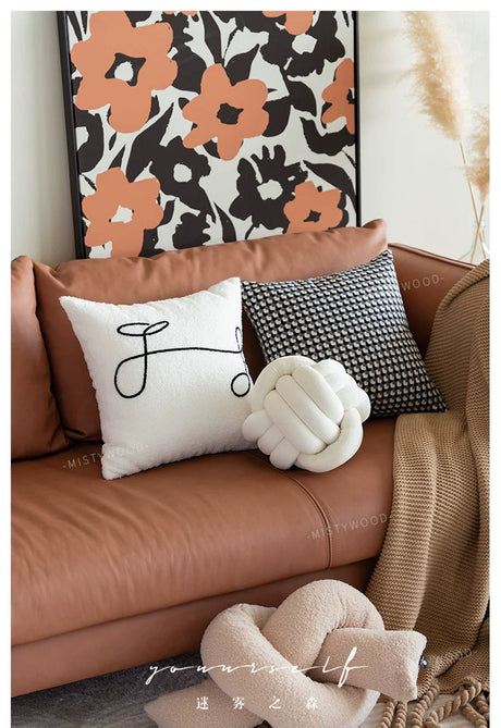 MISTYWOOD White Spherical Plush Sofa Pillow from MISTYWOOD