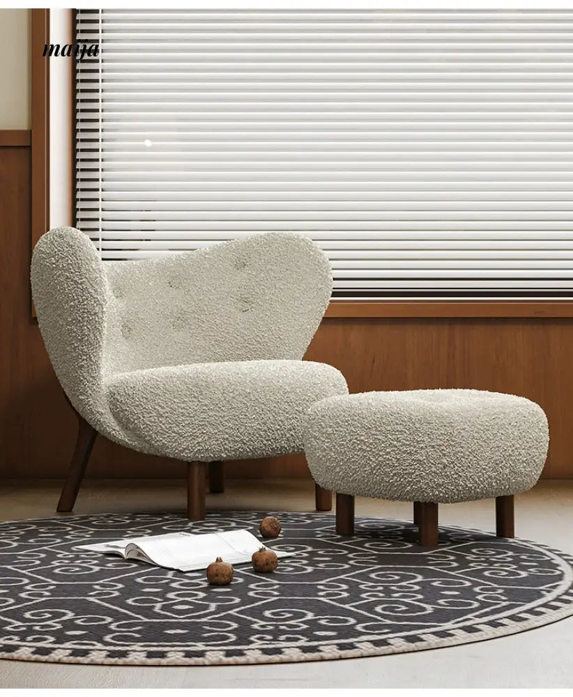 SMALL HIBISCUS Designer Single Chair Lambskin from SMALL HIBISCUS