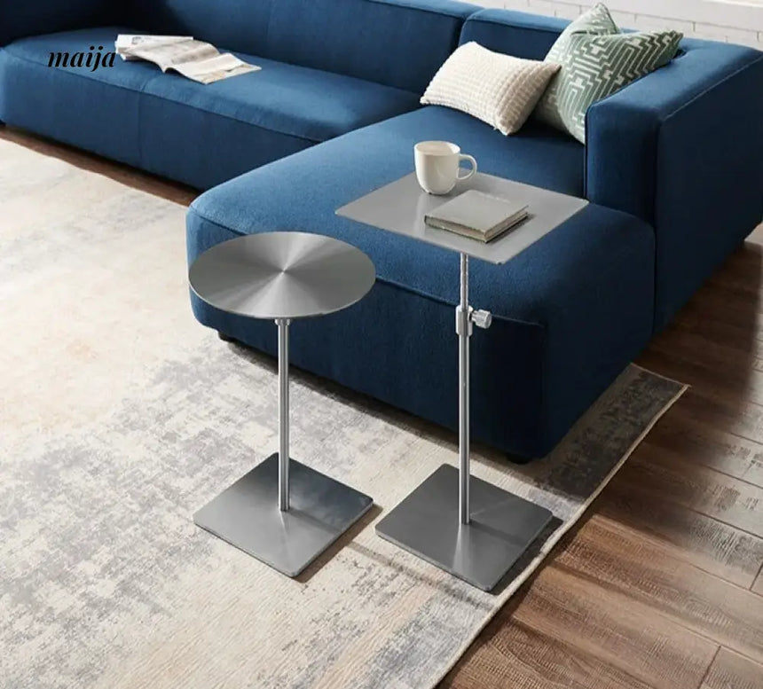 Compact Stainless Steel Side Table