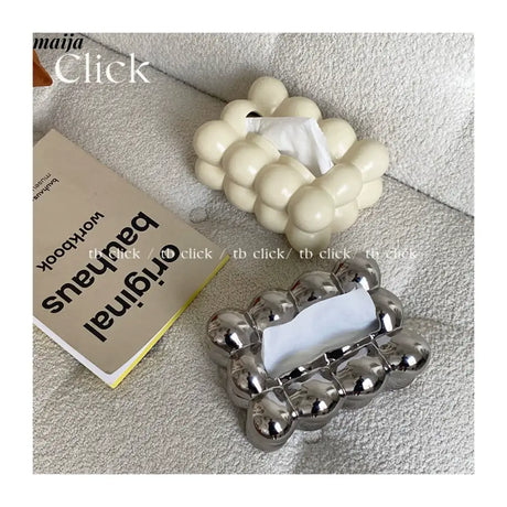 CLICK Cute Ceramic Storage Box with Silver Wipes Holder from CLICK