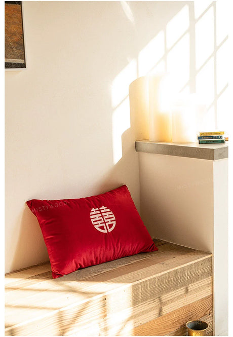 MISTYWOOD Festive Red Wedding Pillow for Living Room from MISTYWOOD