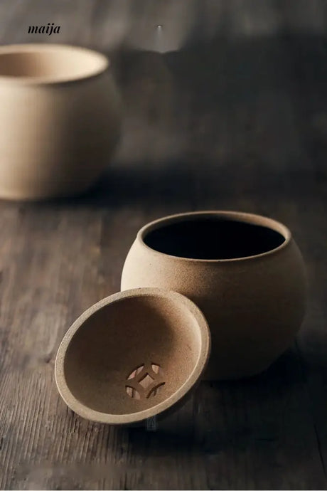 JOTO Handmade Rough Pottery Tea Washing Bowl Set from JOTO