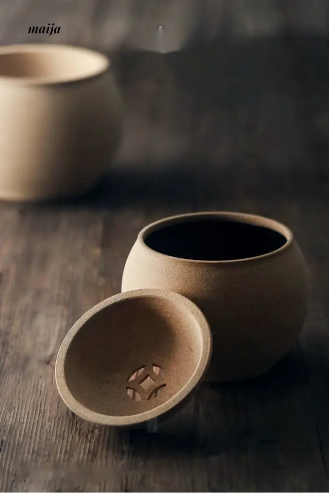 JOTO Handmade Rough Pottery Tea Washing Bowl Set from JOTO
