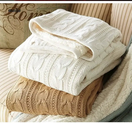 Cable Knit Double Layer Blanket from maija