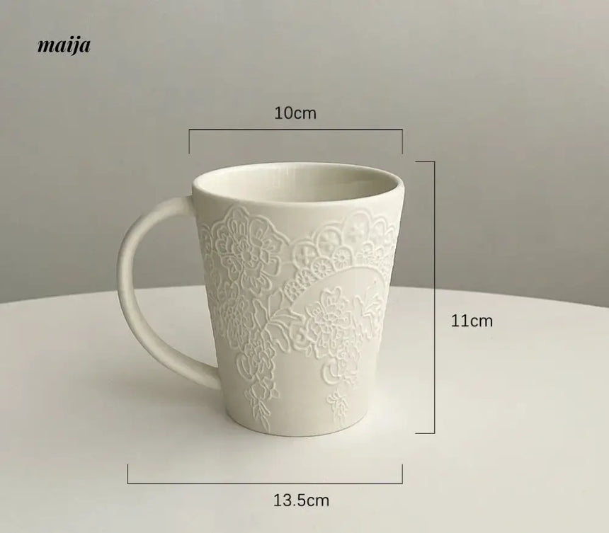 LIVETAI Exquisite Ceramic White Mug from maija