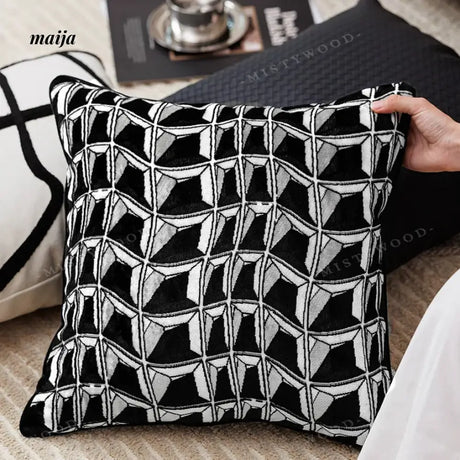 MISTYWOOD Modern Black and White Light Pillow from MISTYWOOD