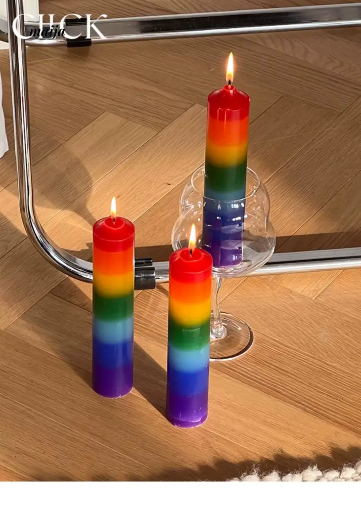 CLICK Gradient Rainbow Candle Holiday Decor from CLICK