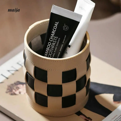 MUYE Woven Leather Make Up Brush Holder from MUYE