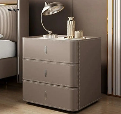 Matteo Leather Wrapped Bedside Table from maija