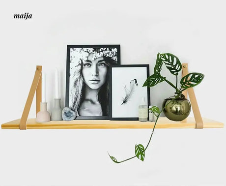 Nordic Style Solid Wood Shelf Wall-Mounted Bookshelf from WULIHOME