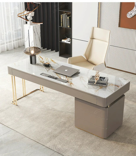 DIPU Isla Italian Minimalist Rock Plate Desk from DIPU