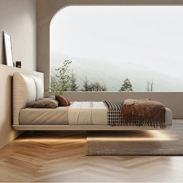 DIPU Diego Minimal Suspended Leather Bed from DIPU