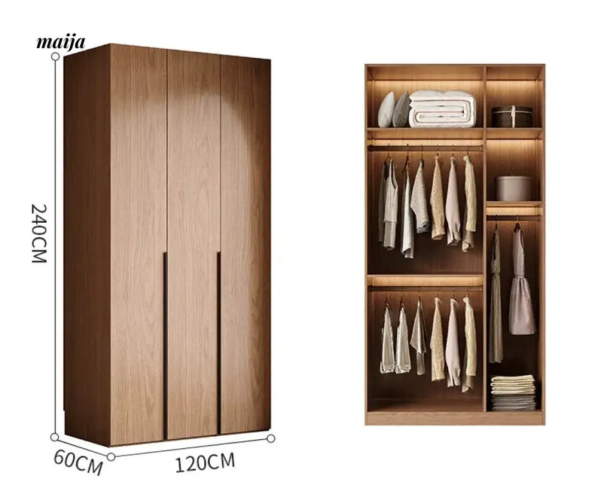 MEIHOUSE Antique Style Walnut Bedroom Large Wardrobe Cabinet from MEIHOUSE