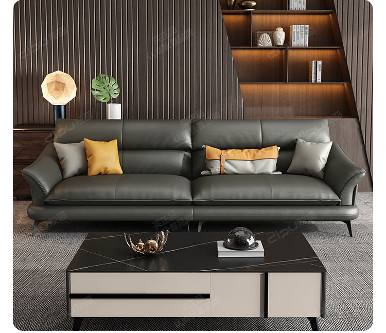 DIPU Hugh Minimalist Leather Modern Sofa from DIPU