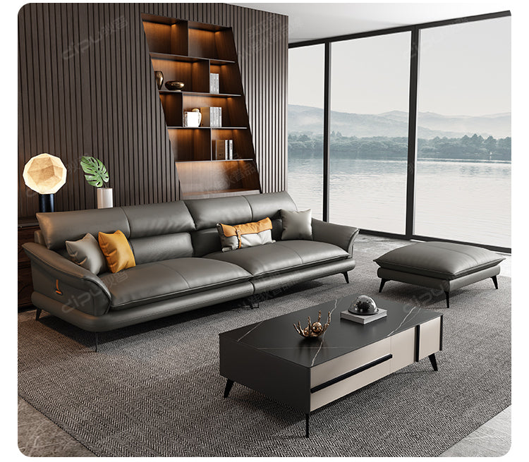 DIPU Hugh Minimalist Leather Modern Sofa from DIPU