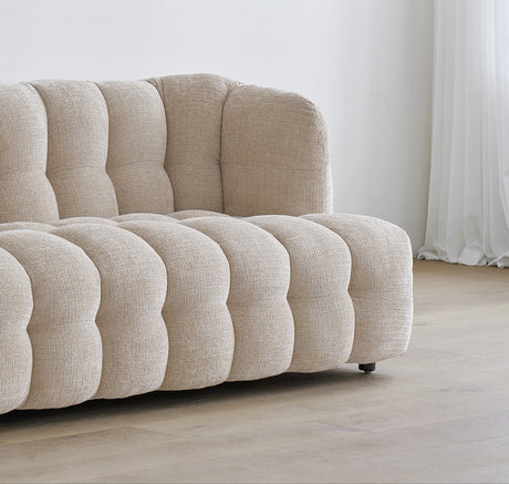 MOYU Tsubaki Elegant Retro Fabric Three-Seater Sofa from MOYU