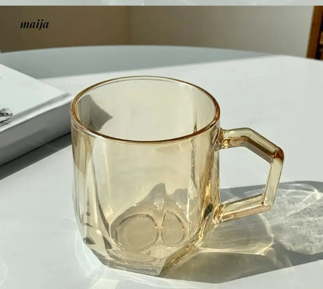 BANKE Diamond Hexagonal Transparent Coffee Glass Cup from BANKE