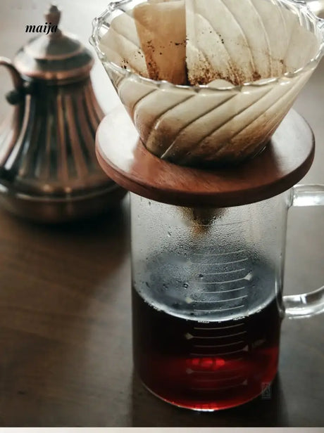 JOTO Handcrafted Coffee Filter Cup Solid Wood V60 Pink from MOSE