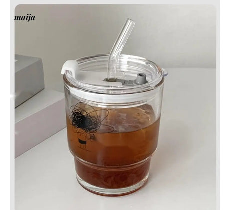 BANKE Summer Portable Glass Latte Coffee Cup from BANKE