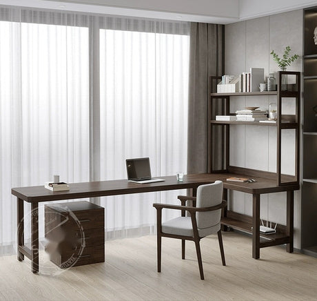 SUNX Solid Wood Corner Computer Desk Combo from SUNX