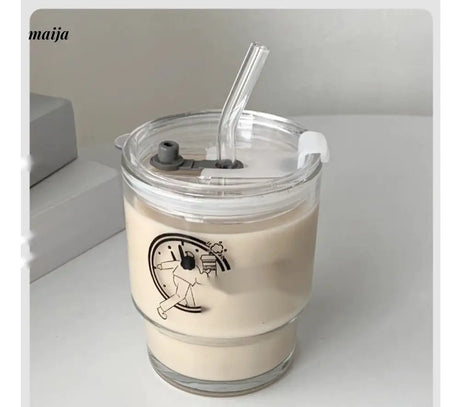 BANKE Summer Portable Glass Latte Coffee Cup from BANKE