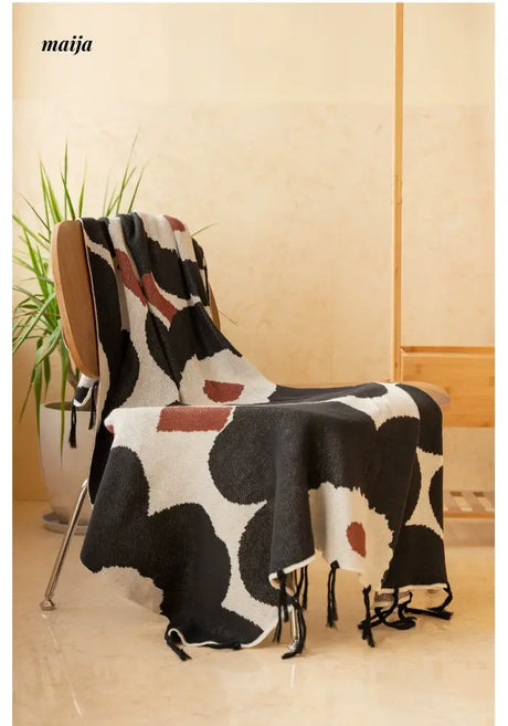 MISTYWOOD Black Sofa Knitted Floral Duvet from MISTYWOOD