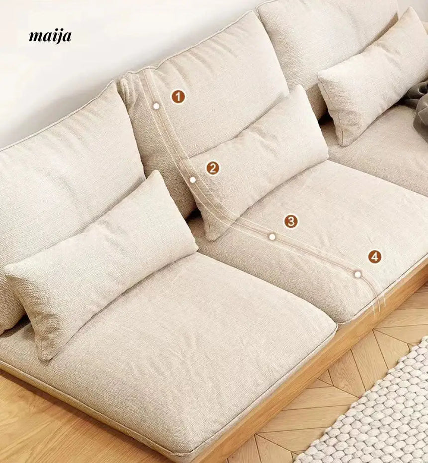 Japanese Style Solid Wood Modular Sofa with Storage from maija