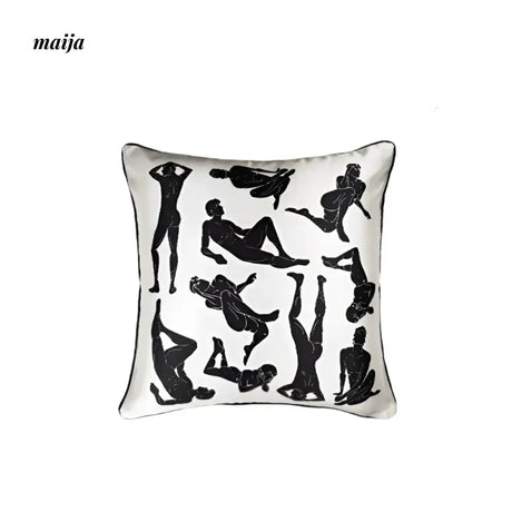 HOUSE OF YINN Striped Denim Blue Pillow Cushion from MOSE