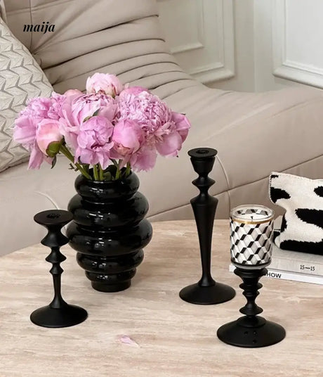 COLOURHUNTER Black Ceramics Flower Vase from maija