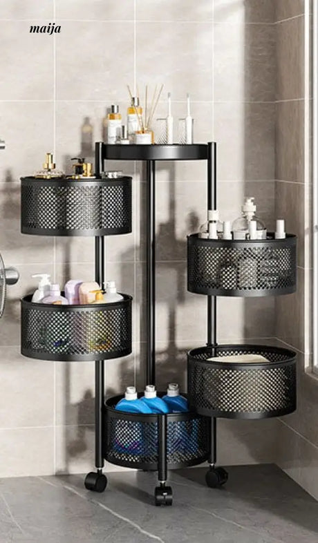 Kitchen Rotating Multifunctional Storage Trolley from maija