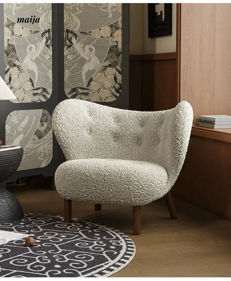 SMALL HIBISCUS Designer Single Chair Lambskin from SMALL HIBISCUS