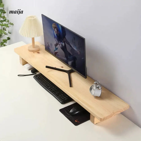 Beechwood Natural Wood Monitor Stand from maija