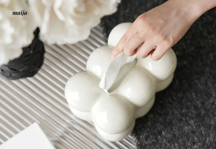 Marshmallow Ceramic Tissue Box from maija