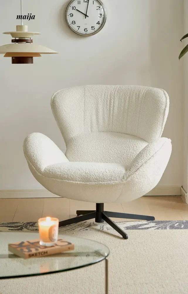 Eggshell Teddy Velvet Chair from maija
