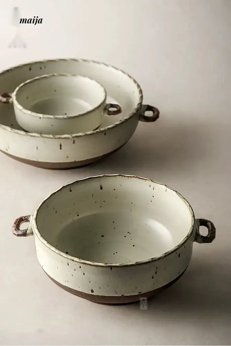 JOTO Rough Pottery Colorful Soup Bowl Japanese Style Tableware from JOTO